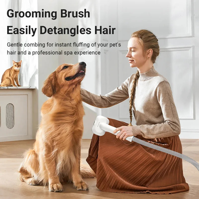 ROJECO Pet Multifunction Grooming Vacuum Kit 5-IN-1 Portable Household Vacuum Cleaner For Pet Cat Dog Hair Vacuum Groomer Kit