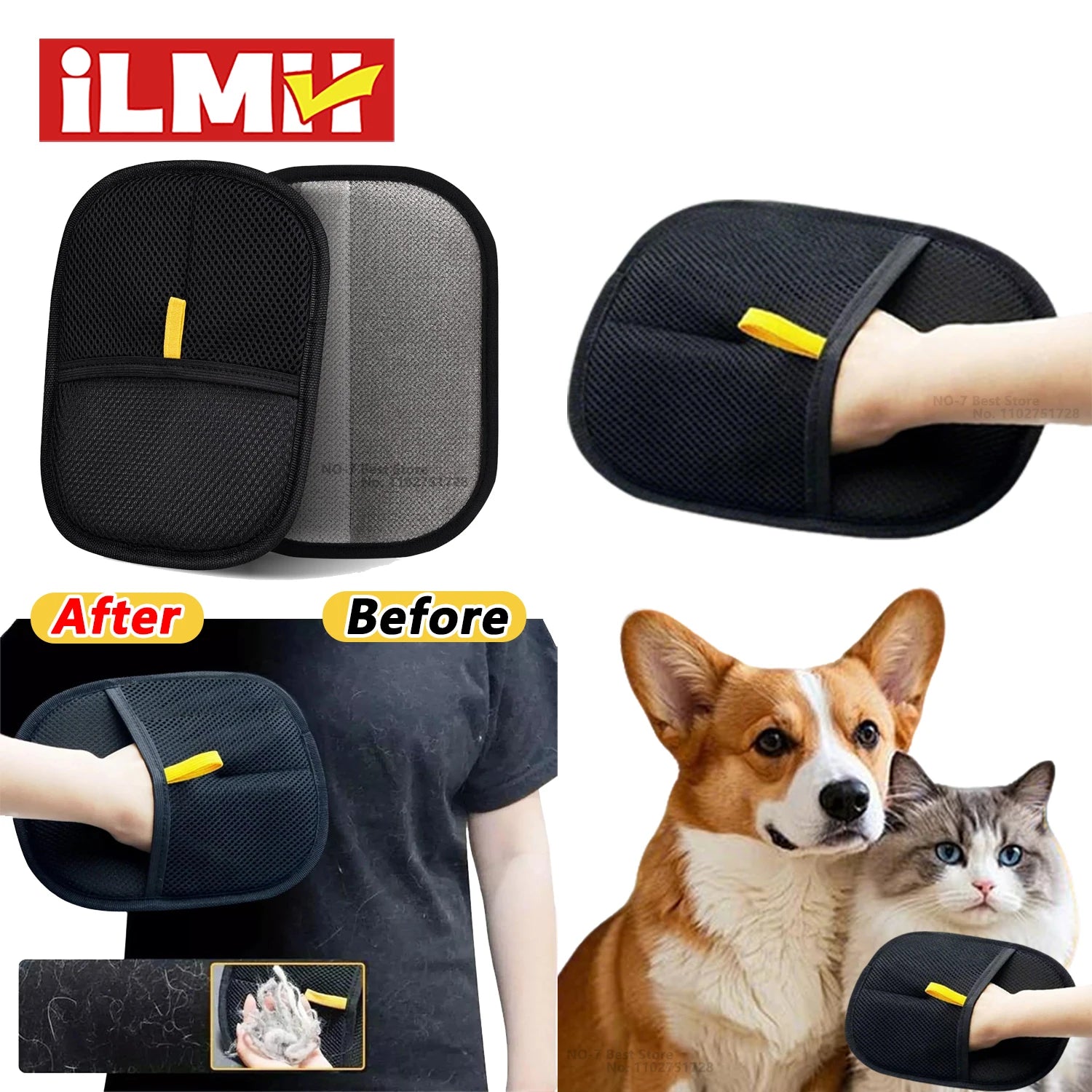 Pet Hair Removal Gloves - Reusable Static Grooming