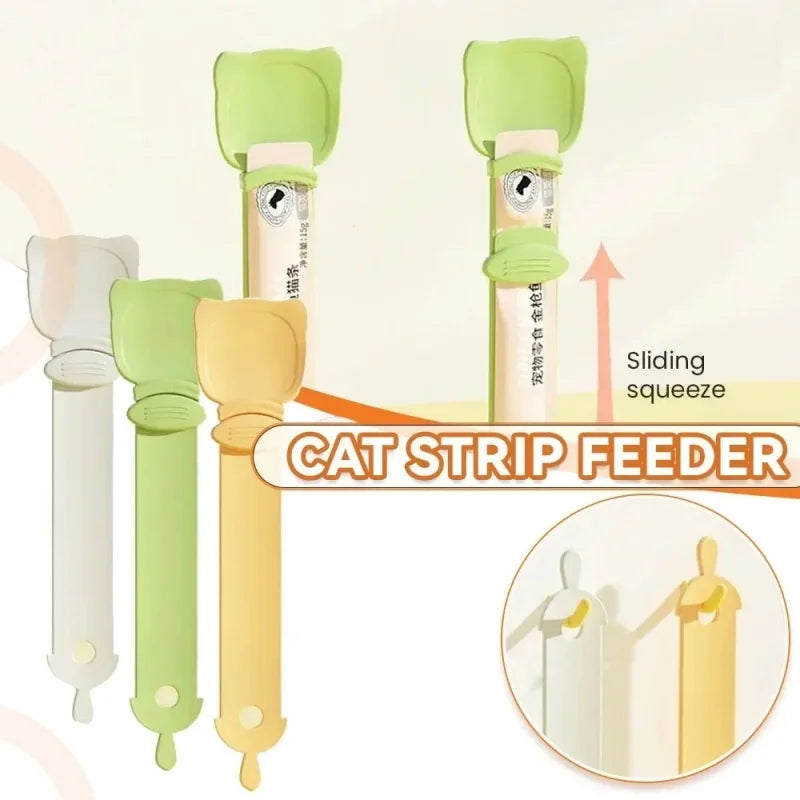Cat Strip Feeder Spoon Long Handle Cat Food Strip Squeezer Pet Meat Mud Food Squeeze Treat Dispense Spoon For Cats Pet Supplies