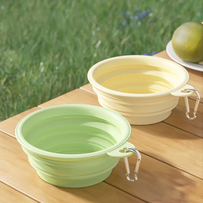 350ml/650ml/1000ml Collapsible Dog Bowl Outdoor Travel Pet Drinking Bowl for Dog Cats Folding Silicone Bowl Puppy Food Container