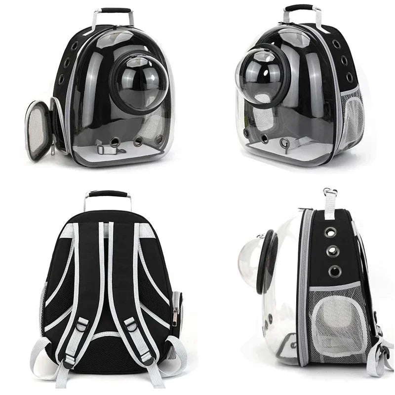 Premium Transparent Breathable SpaceCapsule Pet Backpack Lightweight Portable Soft Carrier Bag for Cats Dogs Travel Outdoor