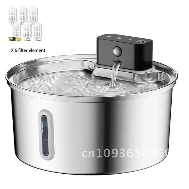 3L 5V Dogs Automatic Stainless Steel Rechargable Water Fountain Cat Drinker Sensor Pet Wireless Bowls Dispenser 4000mAh Battery