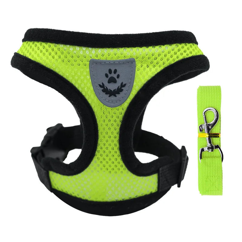 Cat Harness Vest Walking Lead Leash For Puppy dog Collar Polyester Adjustable Mesh Dog Harness For Small Medium Pet Accessories