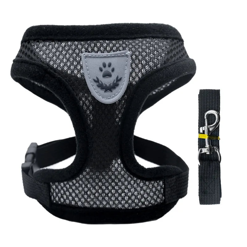 Cat Harness Vest Walking Lead Leash For Puppy dog Collar Polyester Adjustable Mesh Dog Harness For Small Medium Pet Accessories