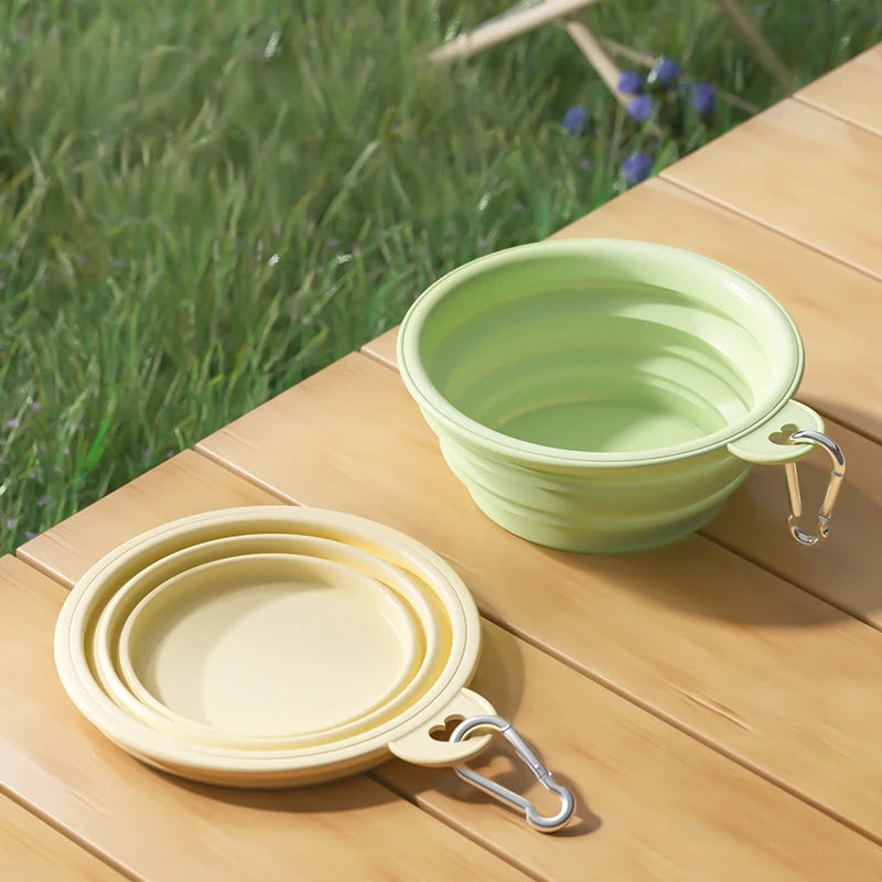 350ml/650ml/1000ml Collapsible Dog Bowl Outdoor Travel Pet Drinking Bowl for Dog Cats Folding Silicone Bowl Puppy Food Container