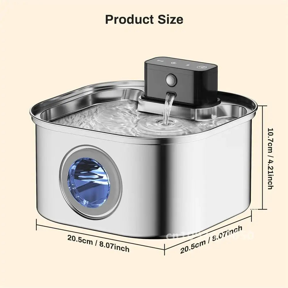 3L 5V Dogs Automatic Stainless Steel Rechargable Water Fountain Cat Drinker Sensor Pet Wireless Bowls Dispenser 4000mAh Battery