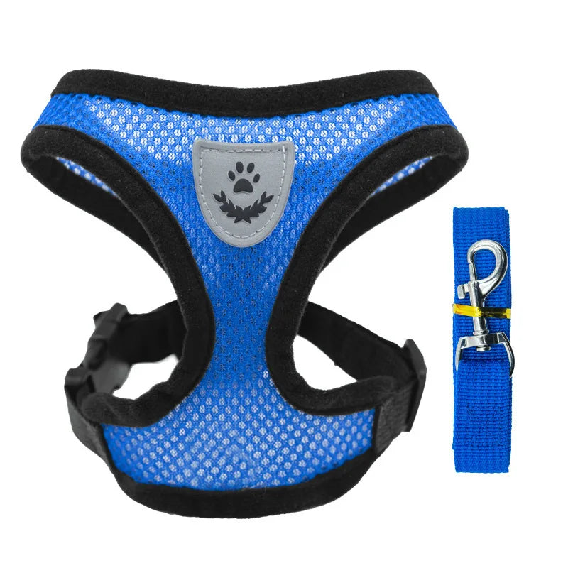 Cat Harness Vest Walking Lead Leash For Puppy dog Collar Polyester Adjustable Mesh Dog Harness For Small Medium Pet Accessories