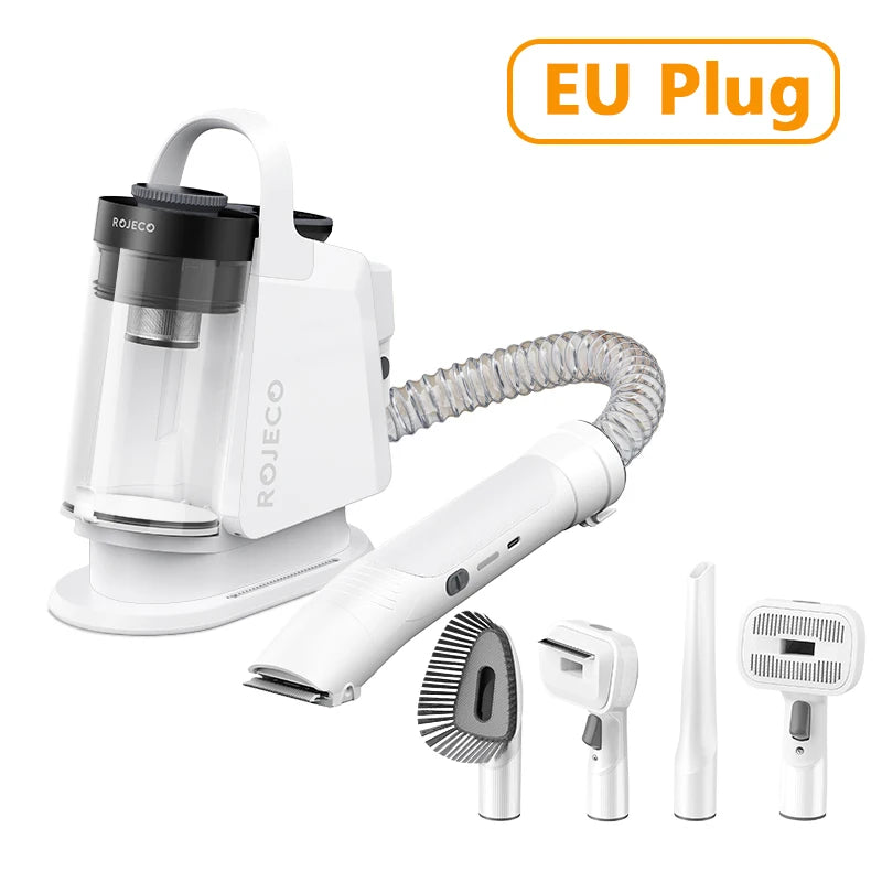 ROJECO Pet Multifunction Grooming Vacuum Kit 5-IN-1 Portable Household Vacuum Cleaner For Pet Cat Dog Hair Vacuum Groomer Kit