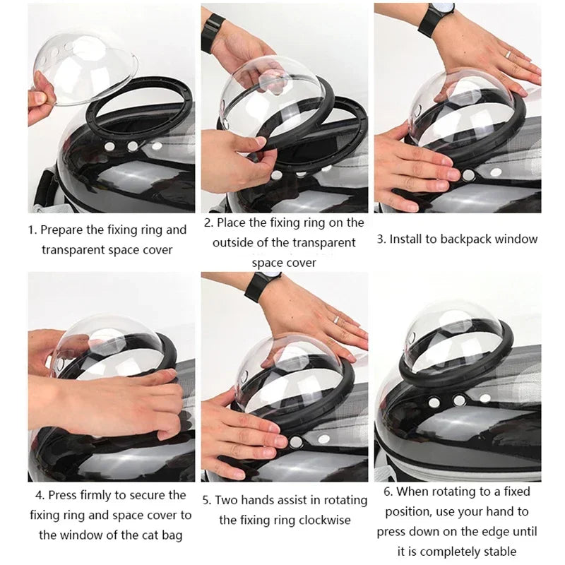 Premium Transparent Breathable SpaceCapsule Pet Backpack Lightweight Portable Soft Carrier Bag for Cats Dogs Travel Outdoor