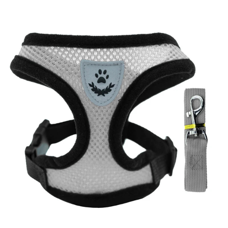 Cat Harness Vest Walking Lead Leash For Puppy dog Collar Polyester Adjustable Mesh Dog Harness For Small Medium Pet Accessories