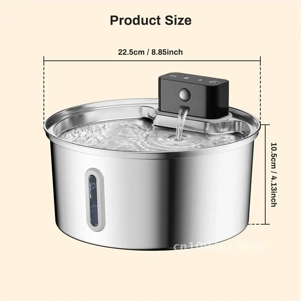 3L 5V Dogs Automatic Stainless Steel Rechargable Water Fountain Cat Drinker Sensor Pet Wireless Bowls Dispenser 4000mAh Battery