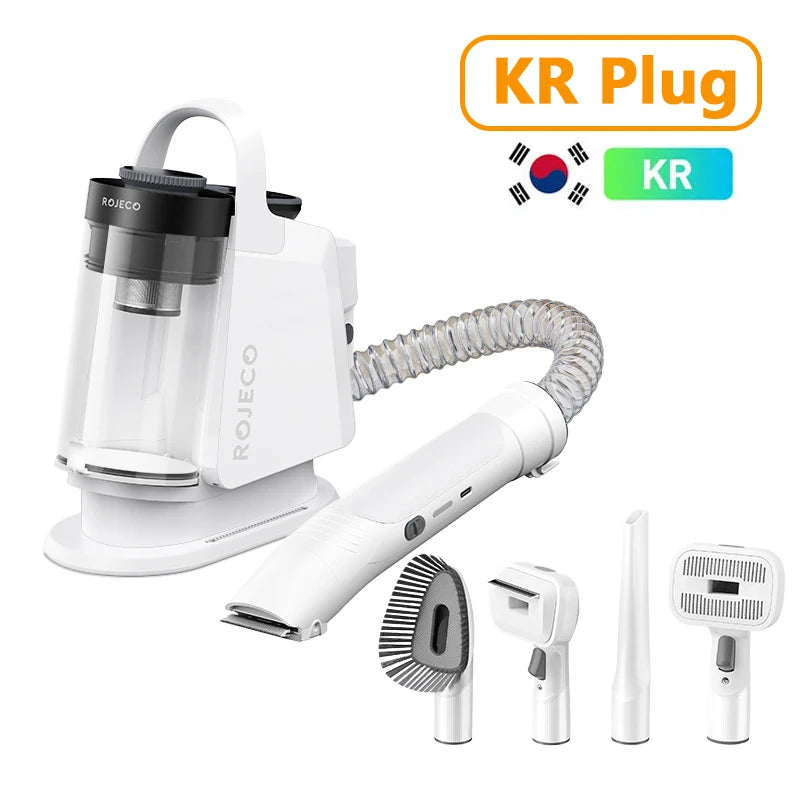 ROJECO Pet Multifunction Grooming Vacuum Kit 5-IN-1 Portable Household Vacuum Cleaner For Pet Cat Dog Hair Vacuum Groomer Kit