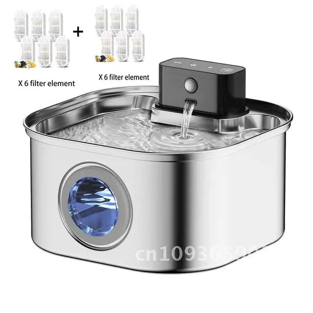 3L 5V Dogs Automatic Stainless Steel Rechargable Water Fountain Cat Drinker Sensor Pet Wireless Bowls Dispenser 4000mAh Battery